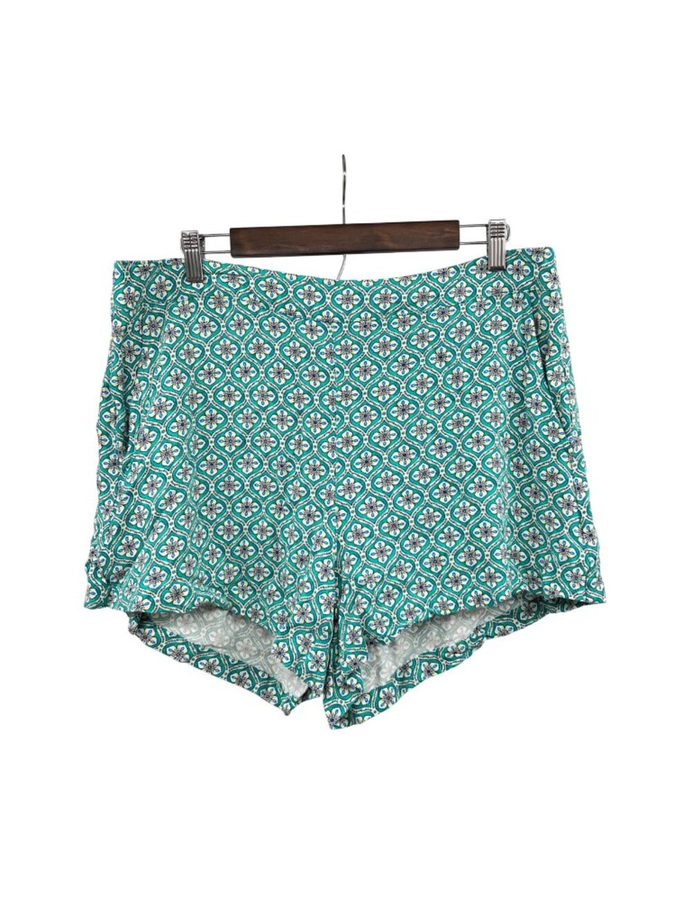 Old Navy Womens Pull On Shorts Green/Multi Print Size XL Pockets
